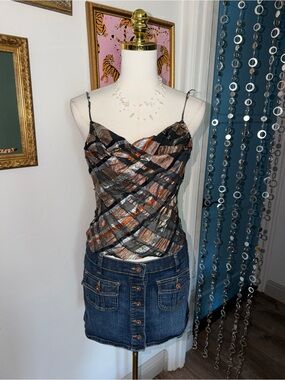 Vintage Y2K Metallic Multicolor Strappy Cami Top